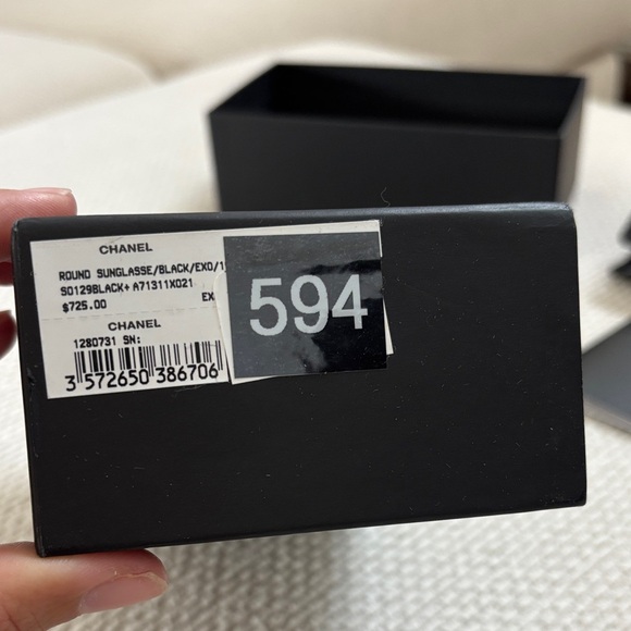 CHANEL Black and Gold Sunglasses with Case - Picture 11 of 12